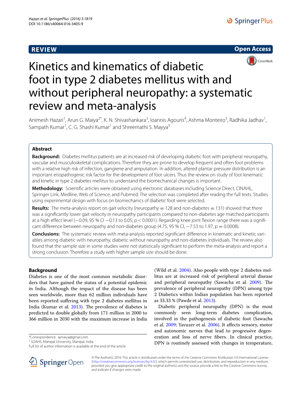 Kinetics and Kinematics of Diabetic Foot in Type 2 Diabetes Mellitus With