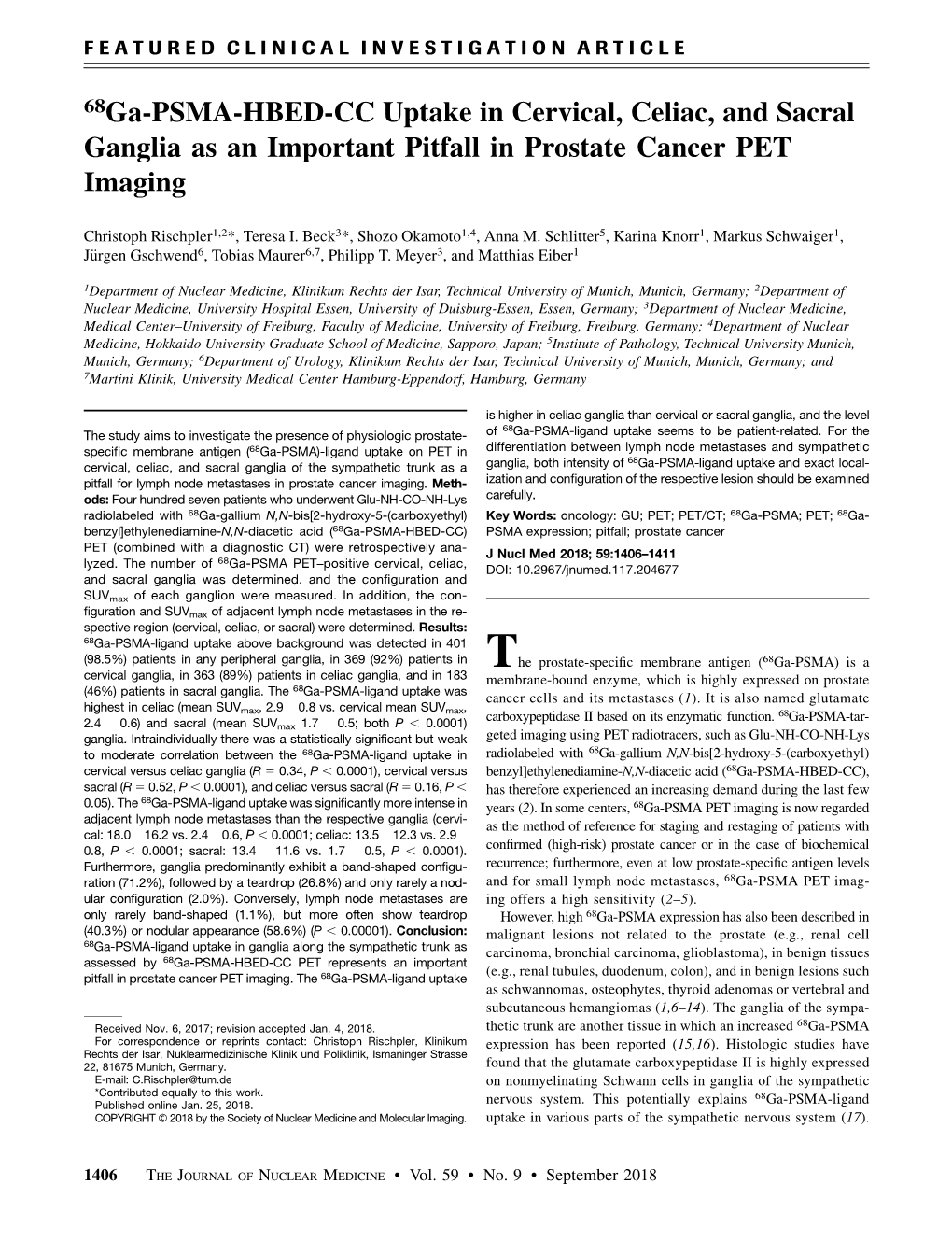 68Ga-PSMA-HBED-CC Uptake in Cervical, Celiac, and Sacral Ganglia As an Important Pitfall in Prostate Cancer PET Imaging