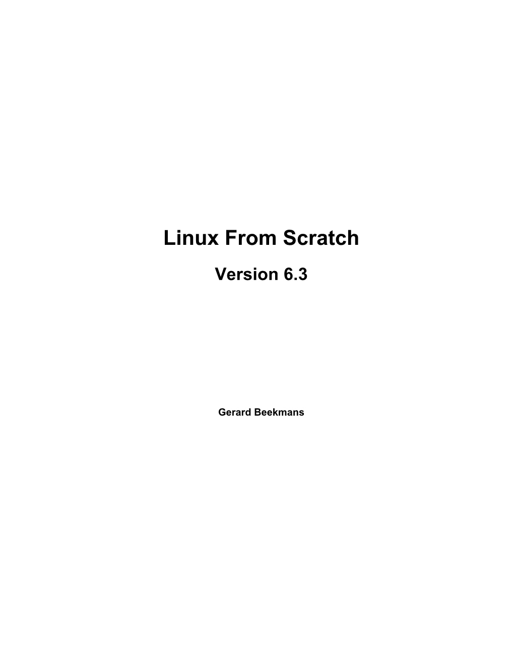 Linux from Scratch Version 6.3