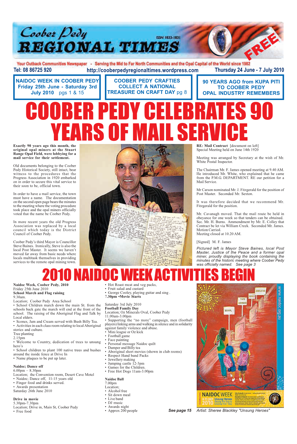 Coober Pedy Celebrates 90 Years of Mail Service