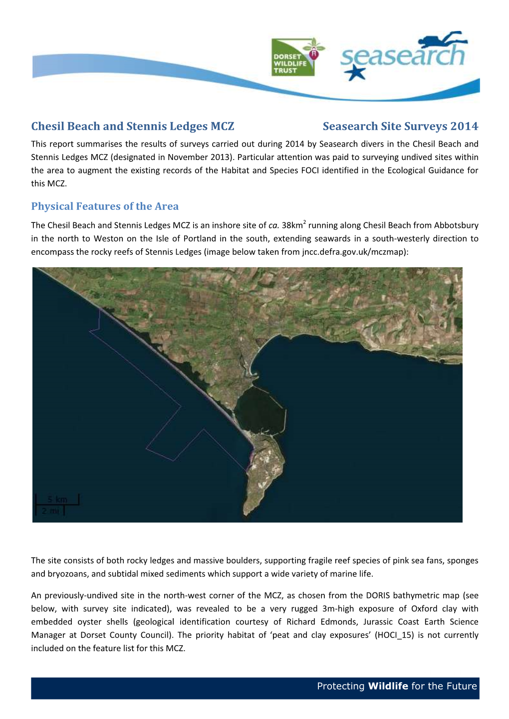 Chesil Beach and Stennis Ledges MCZ Seasearch Site Surveys 2014