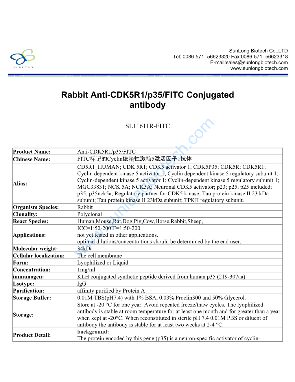 Rabbit Anti-CDK5R1/P35/FITC Conjugated Antibody