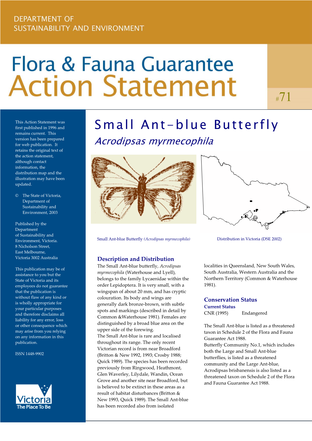 Small Ant-Blue Butterfly (Acrodipsas Myrmecophila)