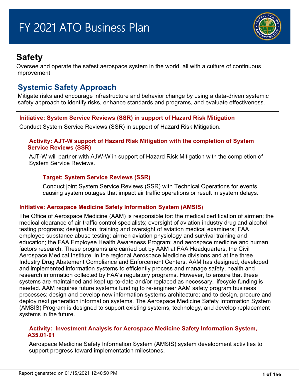 FY 2021 ATO Business Plan