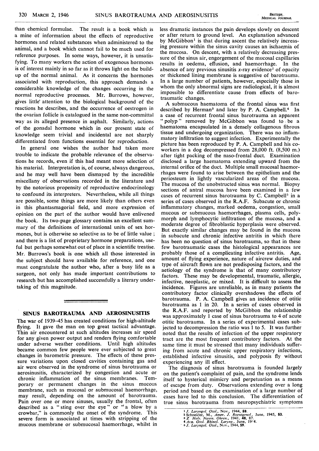 SINUS BAROTRAUMA and AEROSINUSITIS BREITLSJOA True Sinus Barotrauma from Neuropsychiatric Symptoms