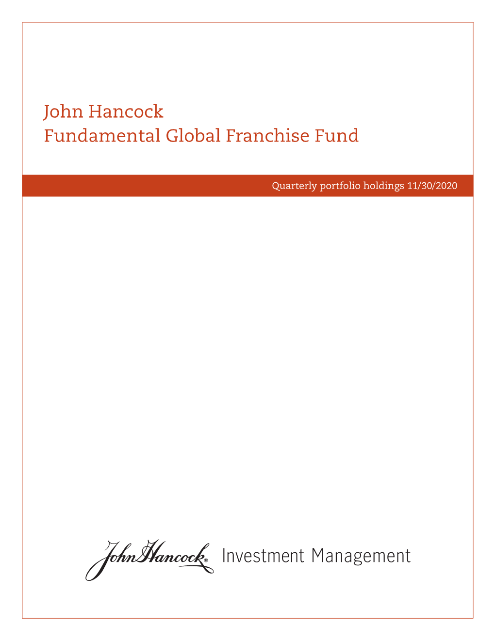 John Hancock Fundamental Global Franchise Fund