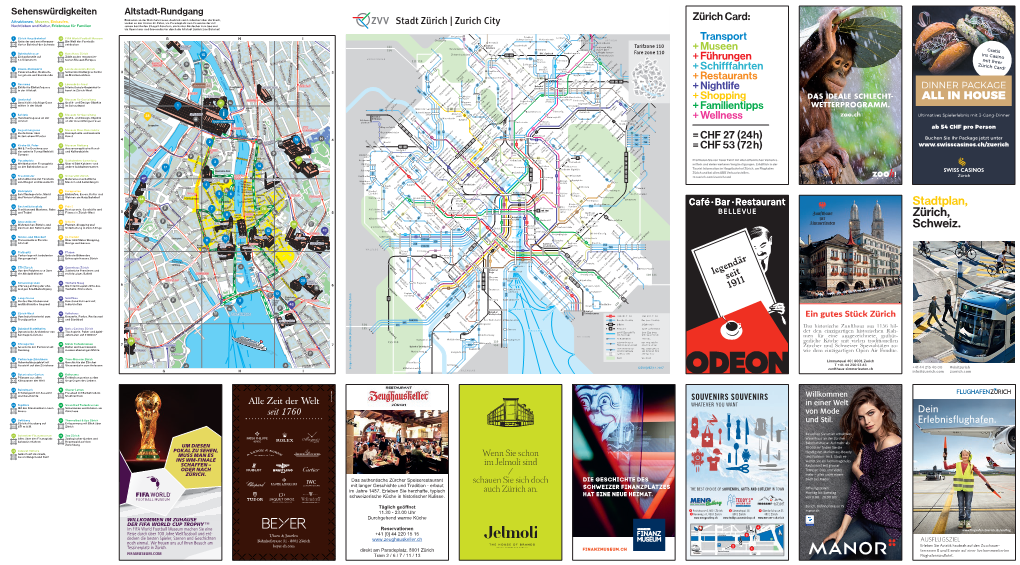 Stadtplan, Zürich, Schweiz