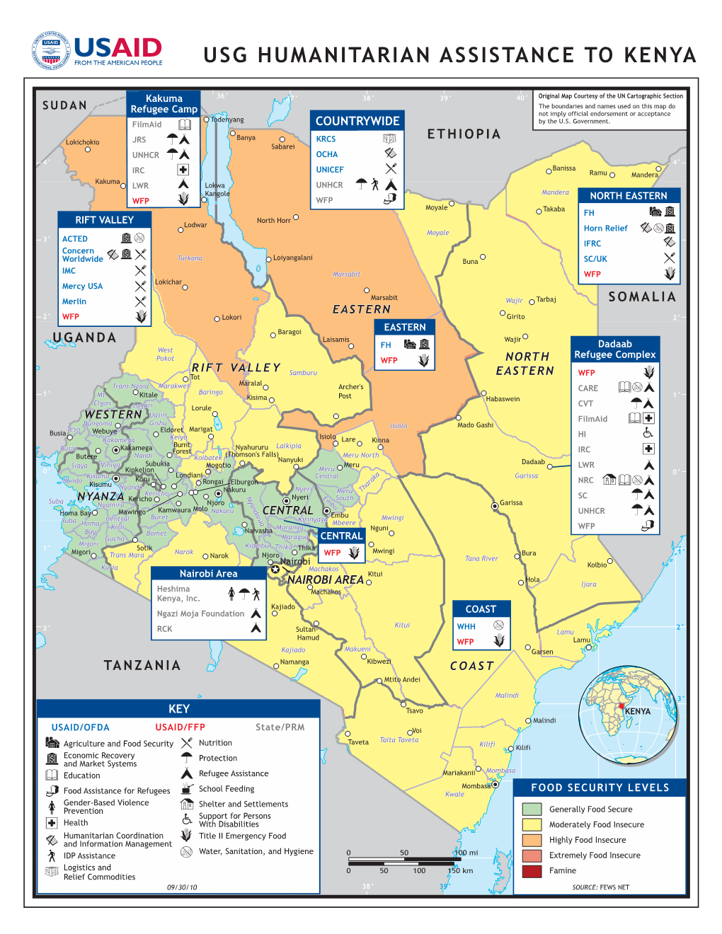 USAID/OFDA Kenya Program Map 9/30/2010