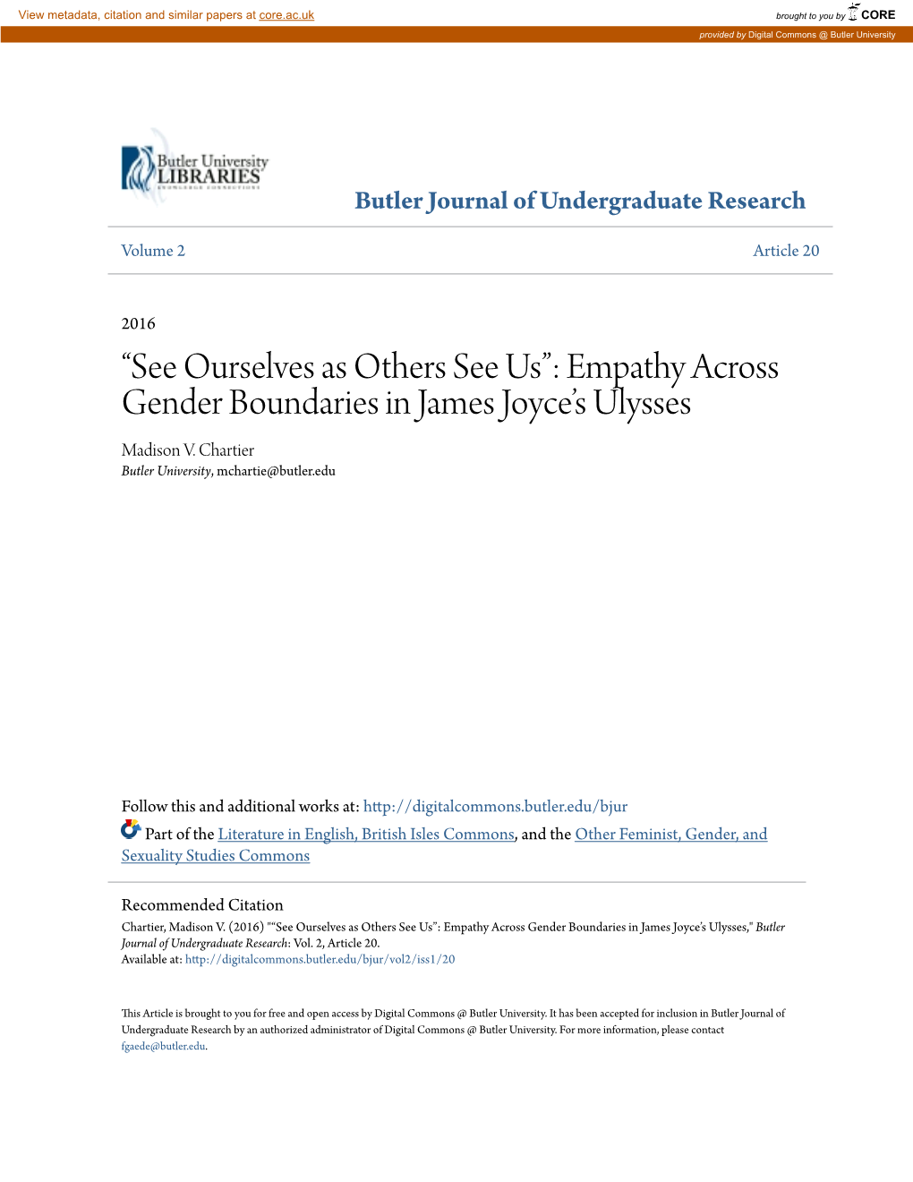 Empathy Across Gender Boundaries in James Joyce's Ulysses
