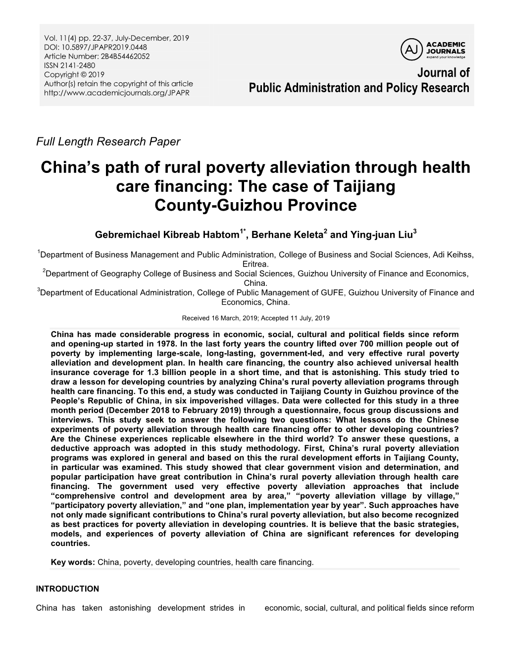 China's Path of Rural Poverty Alleviation Through Health Care