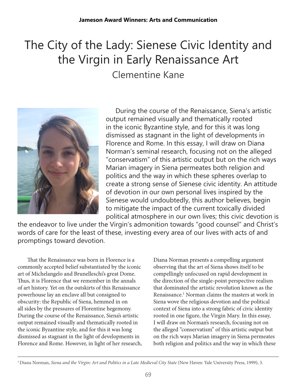 Sienese Civic Identity and the Virgin in Early Renaissance Art Clementine Kane