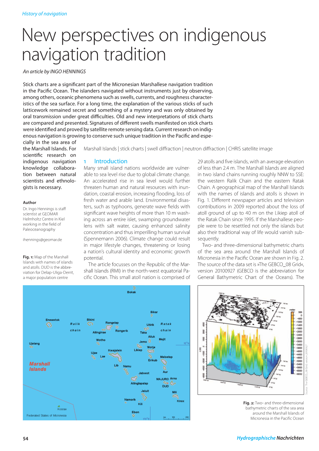 New Perspectives on Indigenous Navigation Tradition an Article by Ingo Hennings