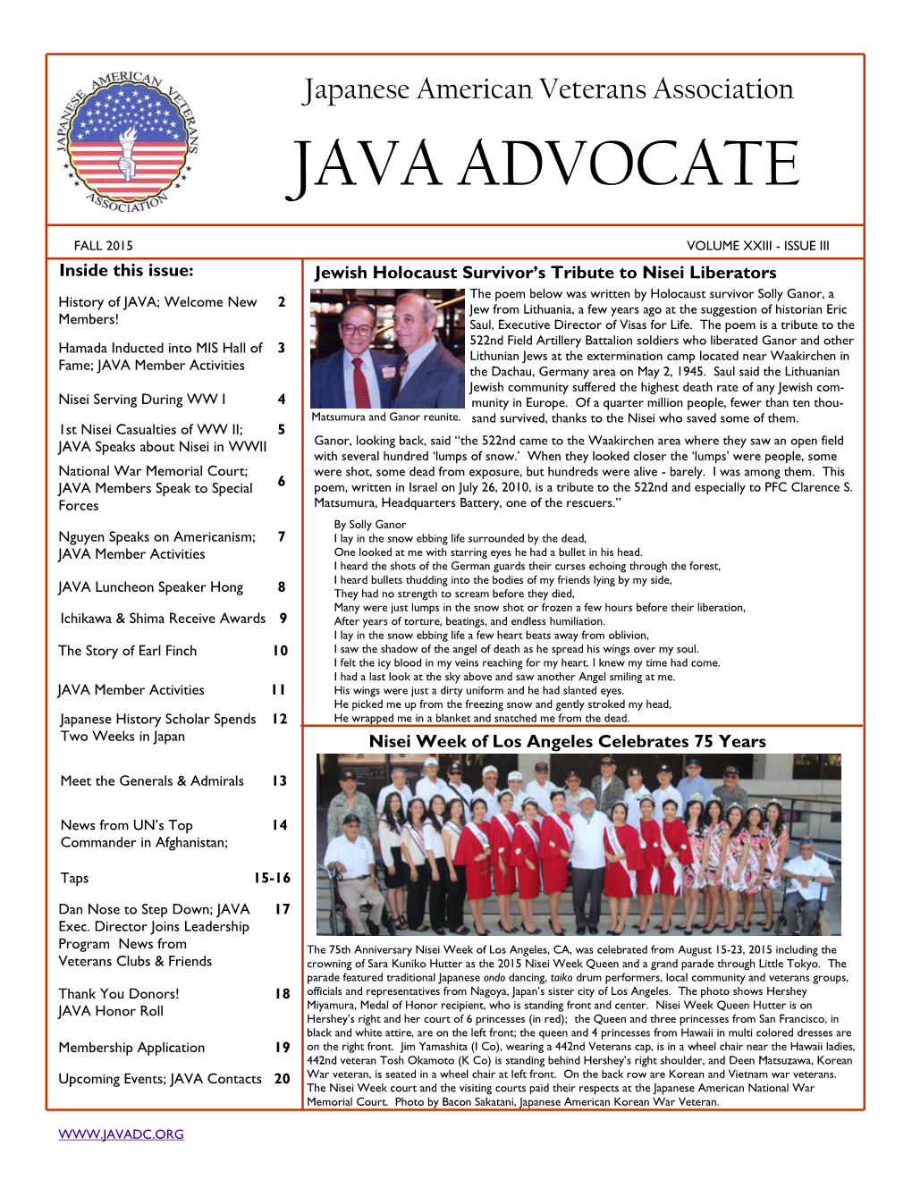 JAVA Advocate, Fall 2015 Edition