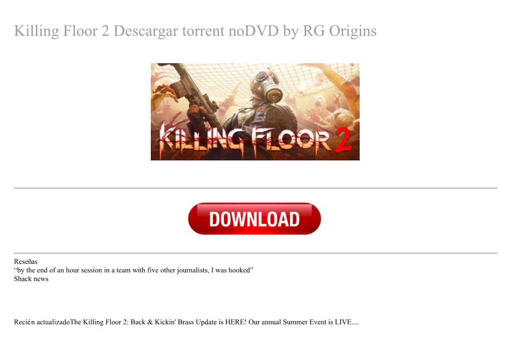 Killing Floor 2 Descargar Torrent Nodvd by RG Origins