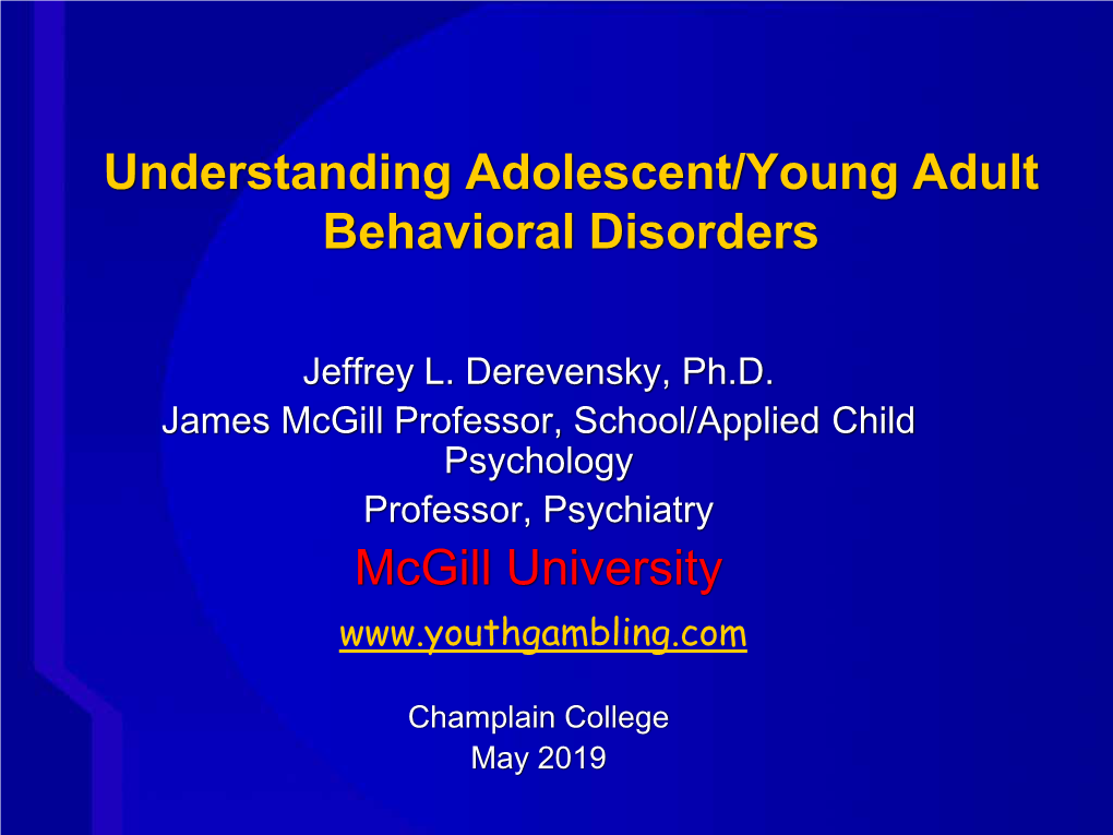Understanding Behavioral Disorders