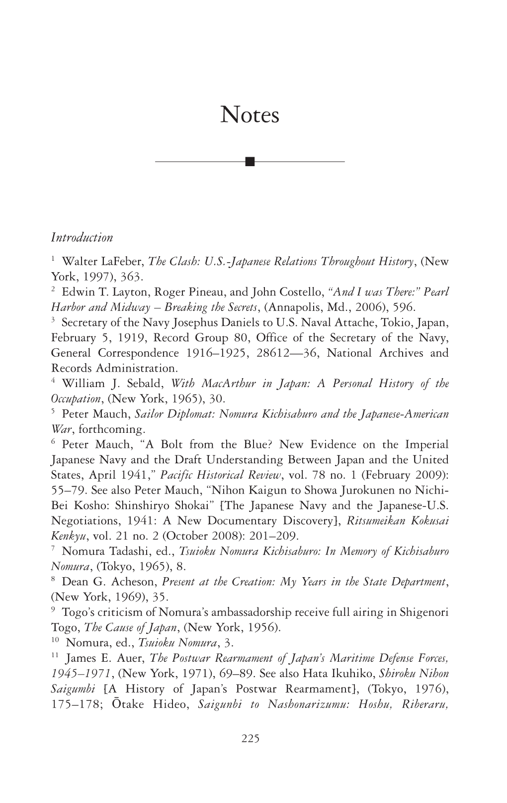 Introduction 1 Walter Lafeber, the Clash: U.S.-Japanese Relations Throughout History, (New York, 1997), 363