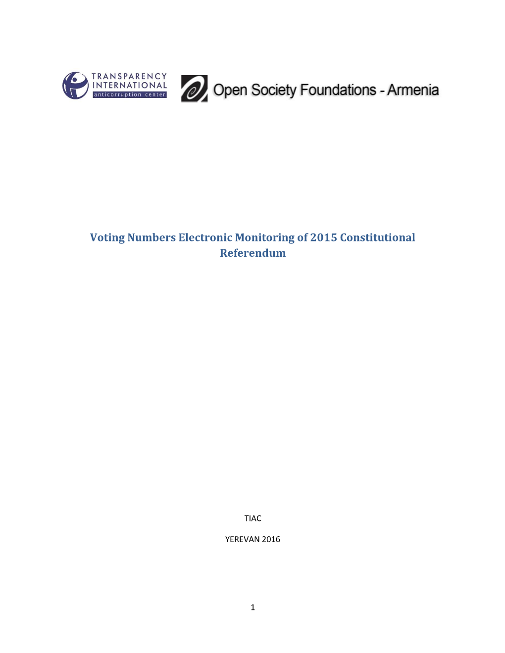 Voting Numbers Electronic Monitoring of 2015 Constitutional Referendum