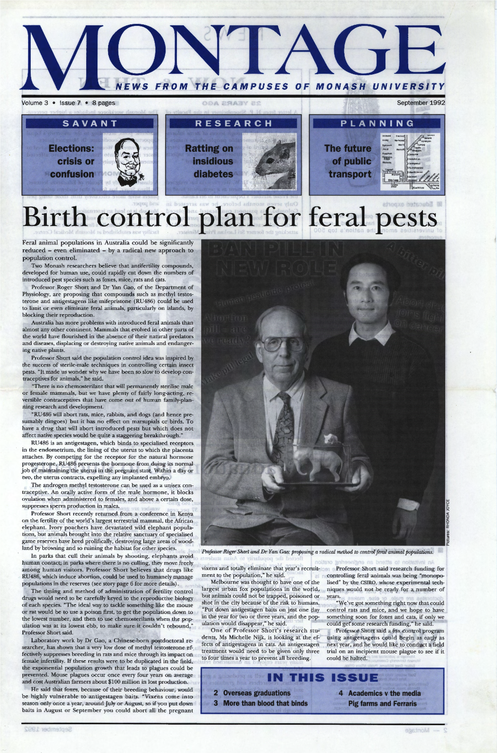 Birth Control Plan for Feral Pests