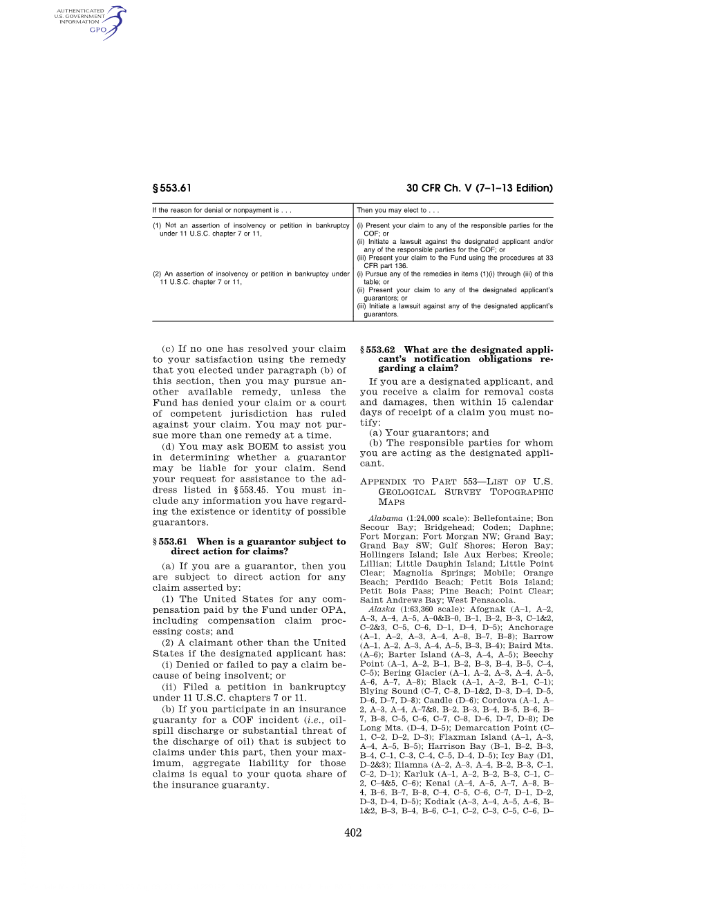 30 CFR Ch. V (7–1–13 Edition) § 553.61