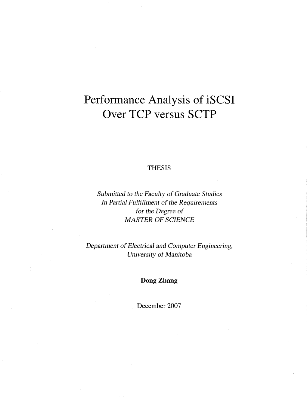 Performance Analysis of Iscsi Over TCP Versus SCTP