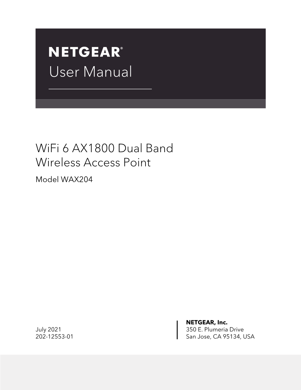 Wifi 6 AX1800 Dual Band Wireless Access Point WAX204 User Manual