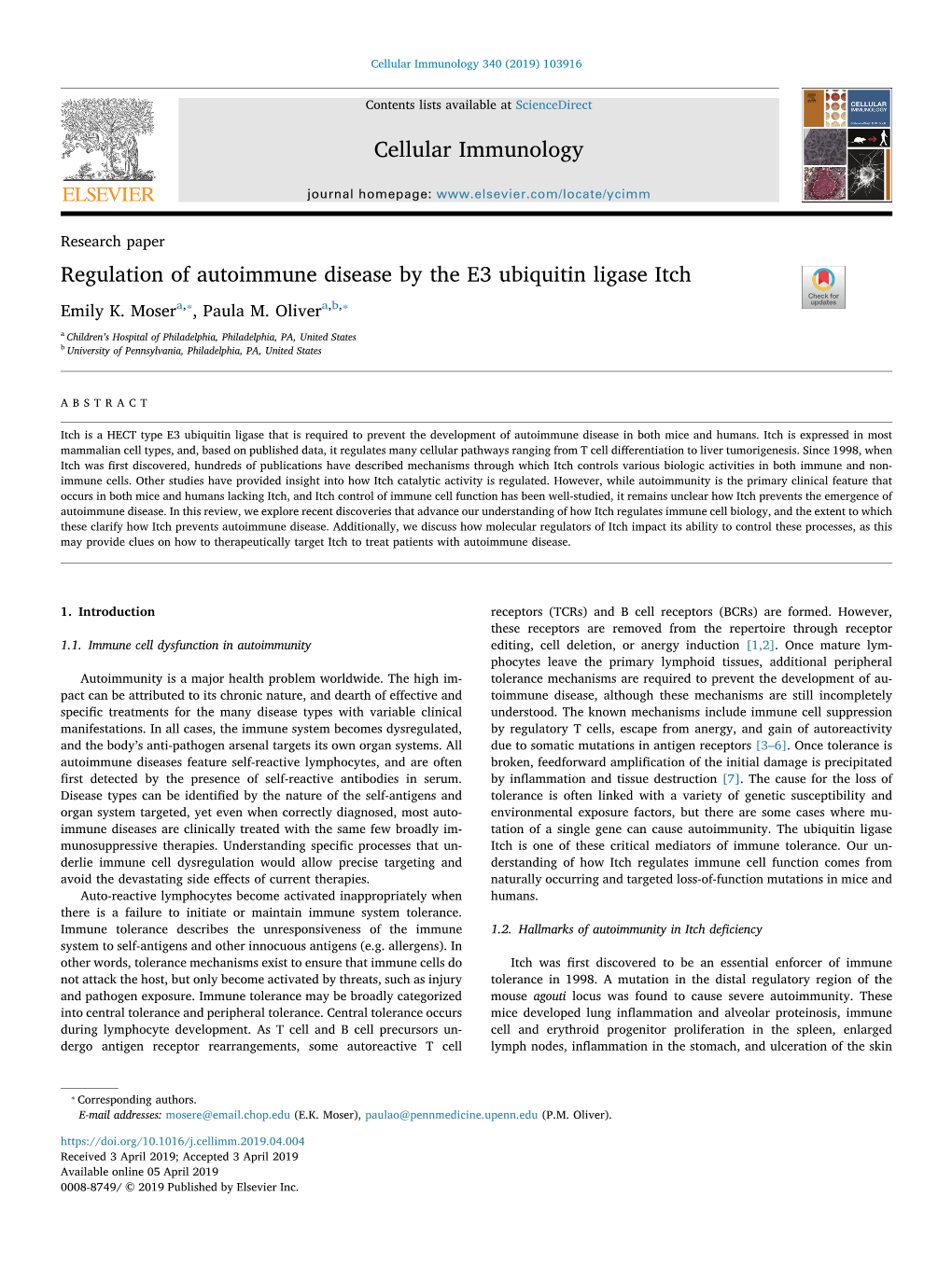 Cellular Immunology Regulation of Autoimmune Disease by the E3