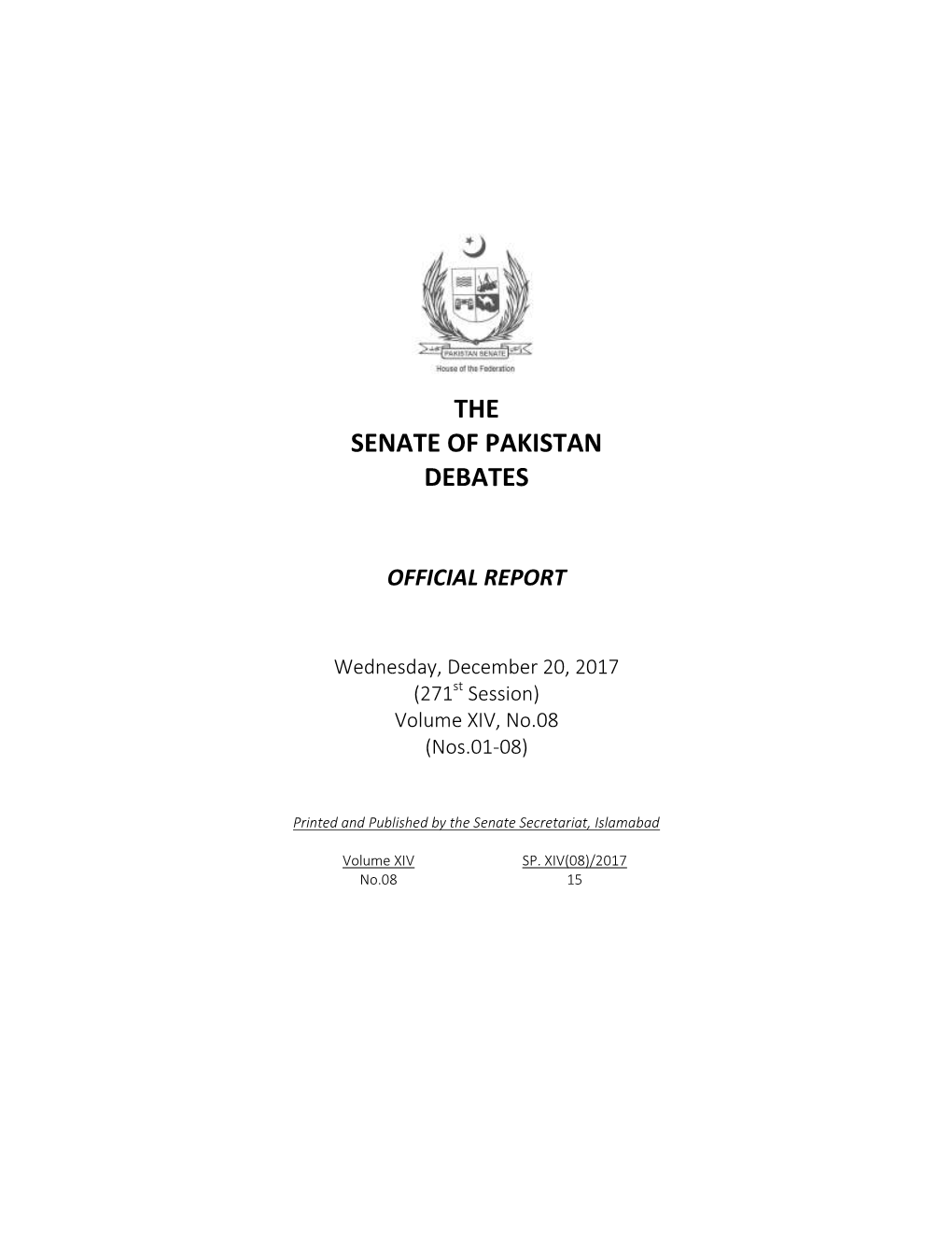 The Senate of Pakistan Debates