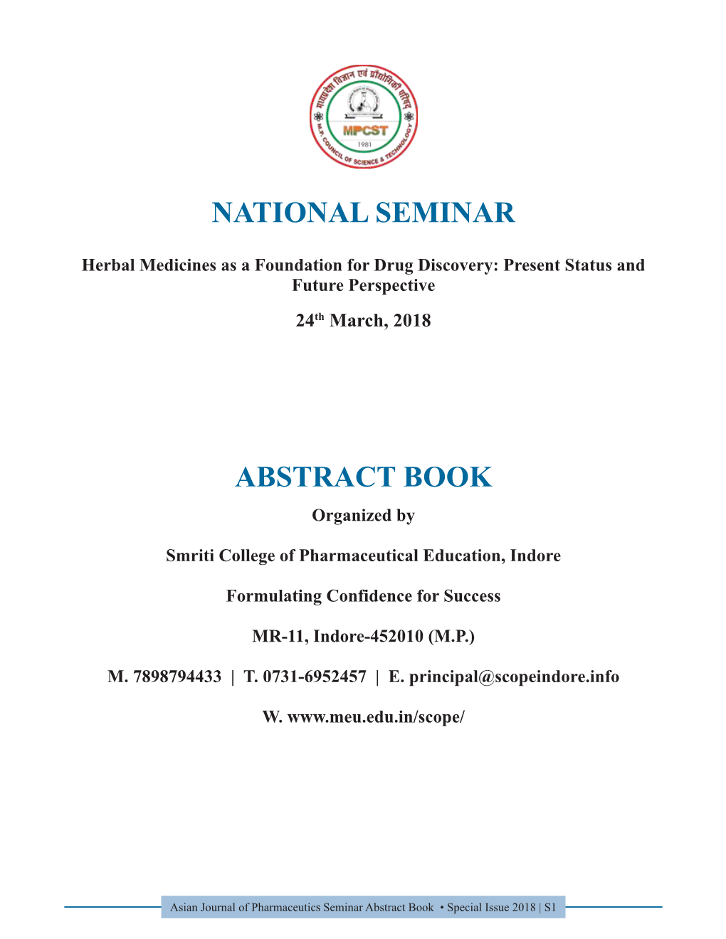 Abstract Book of National Seminar
