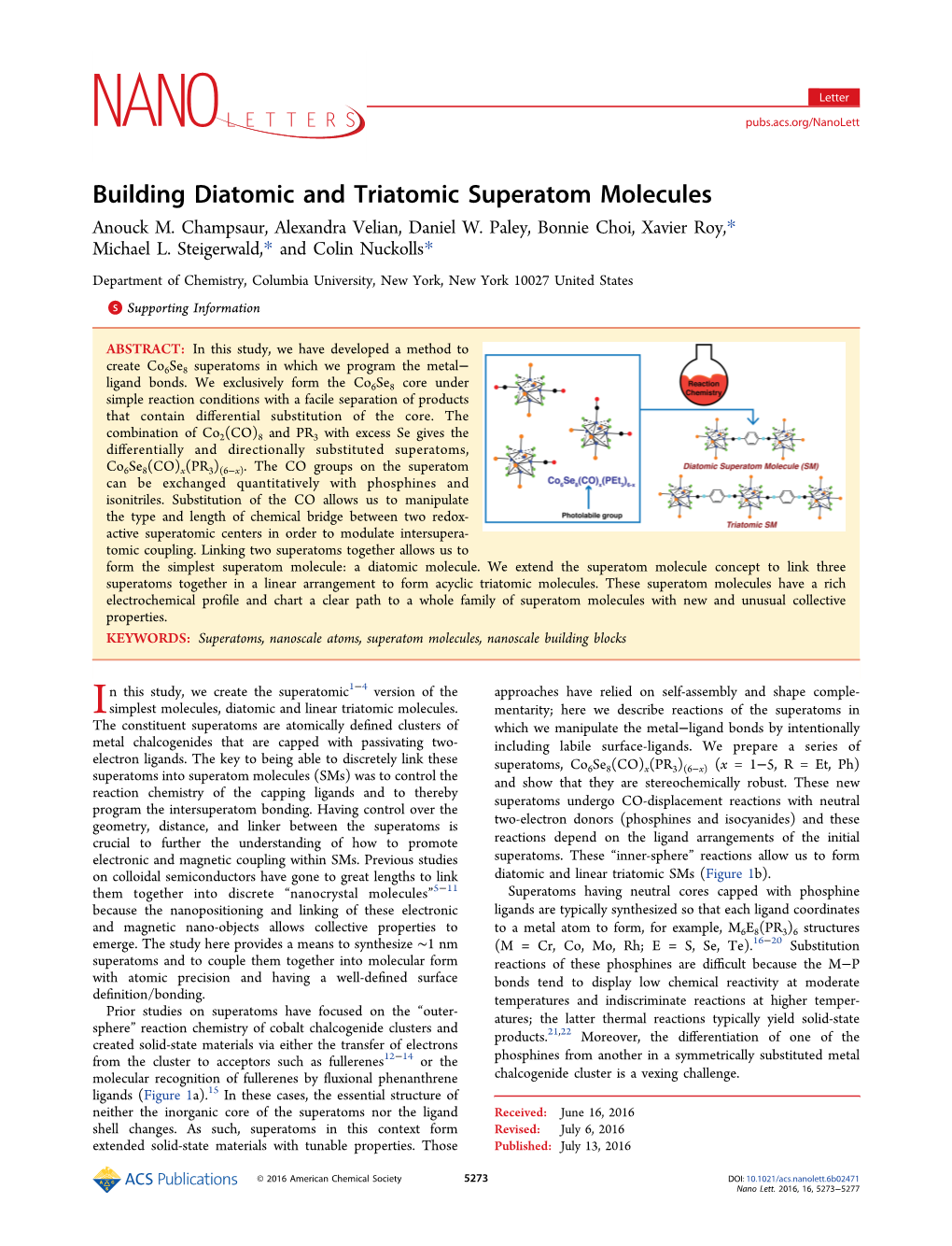 Building Diatomic and Triatomic Superatom Molecules Anouck M