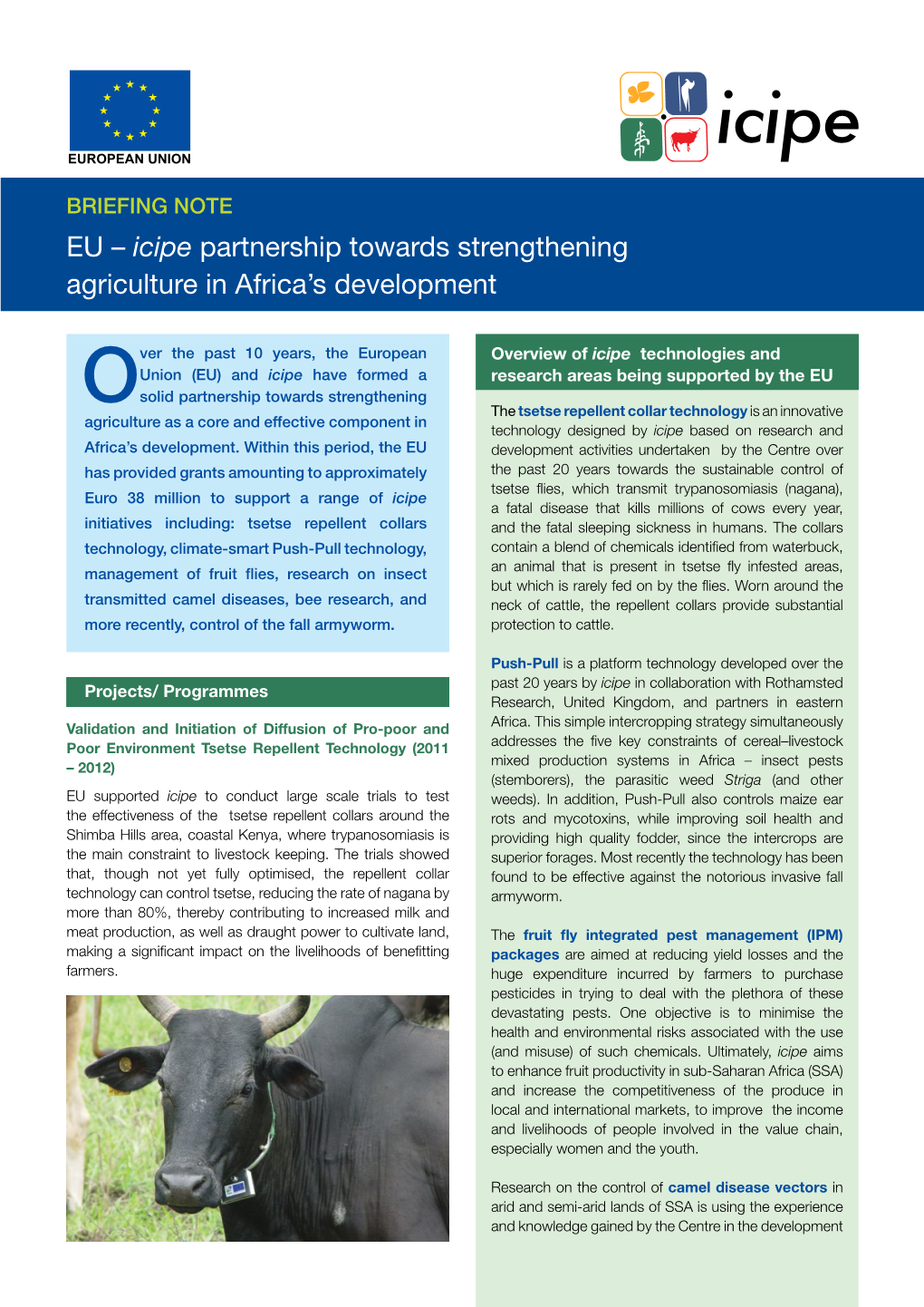 EU – Icipe Partnership Towards Strengthening Agriculture in Africa's