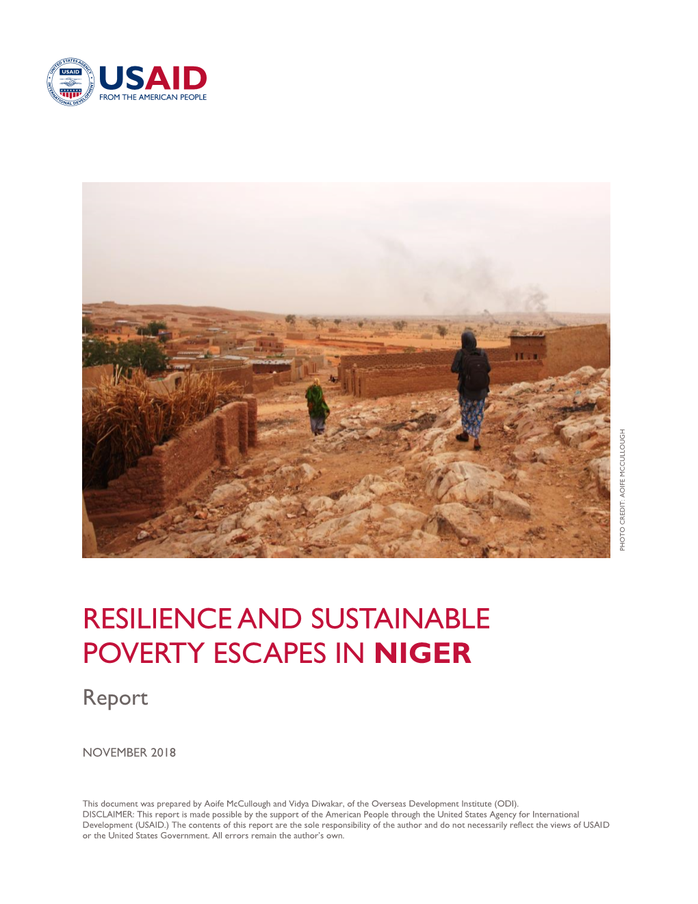 RESILIENCE and SUSTAINABLE POVERTY ESCAPES in NIGER Report