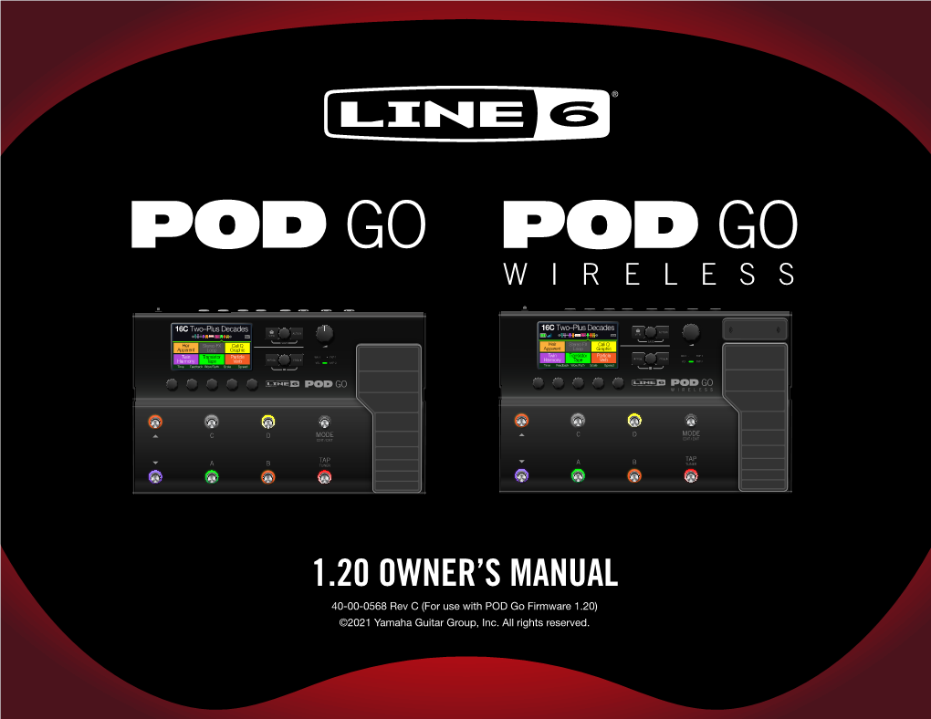 Line 6 POD Go/POD Go Wireless Owner's Manual
