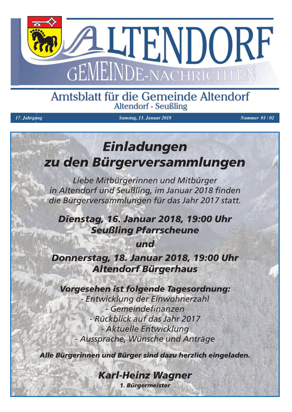 Gemeinde-Nachrichten Ausgabe 1/2 2018