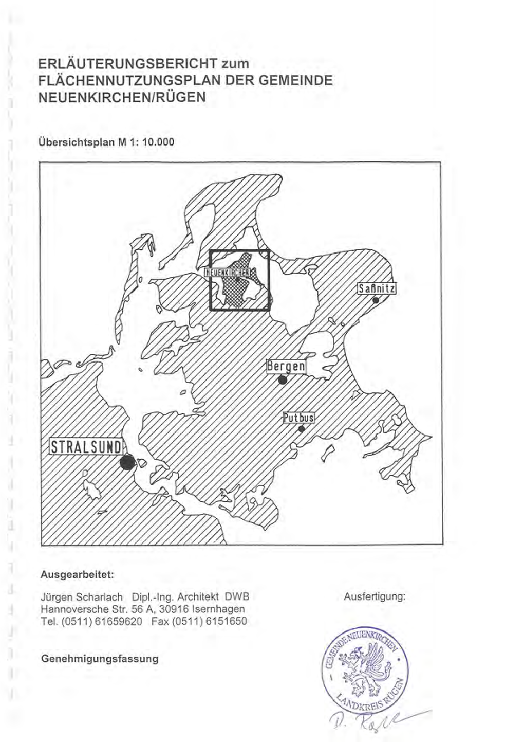 Flächennutzungsplan Der Gemeinde Neuenkirchen/Rügen