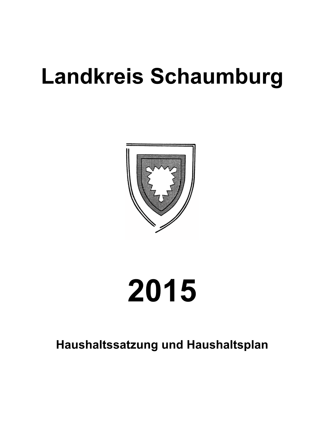 Haushaltsplan 2015 Landkreis Schaumburg