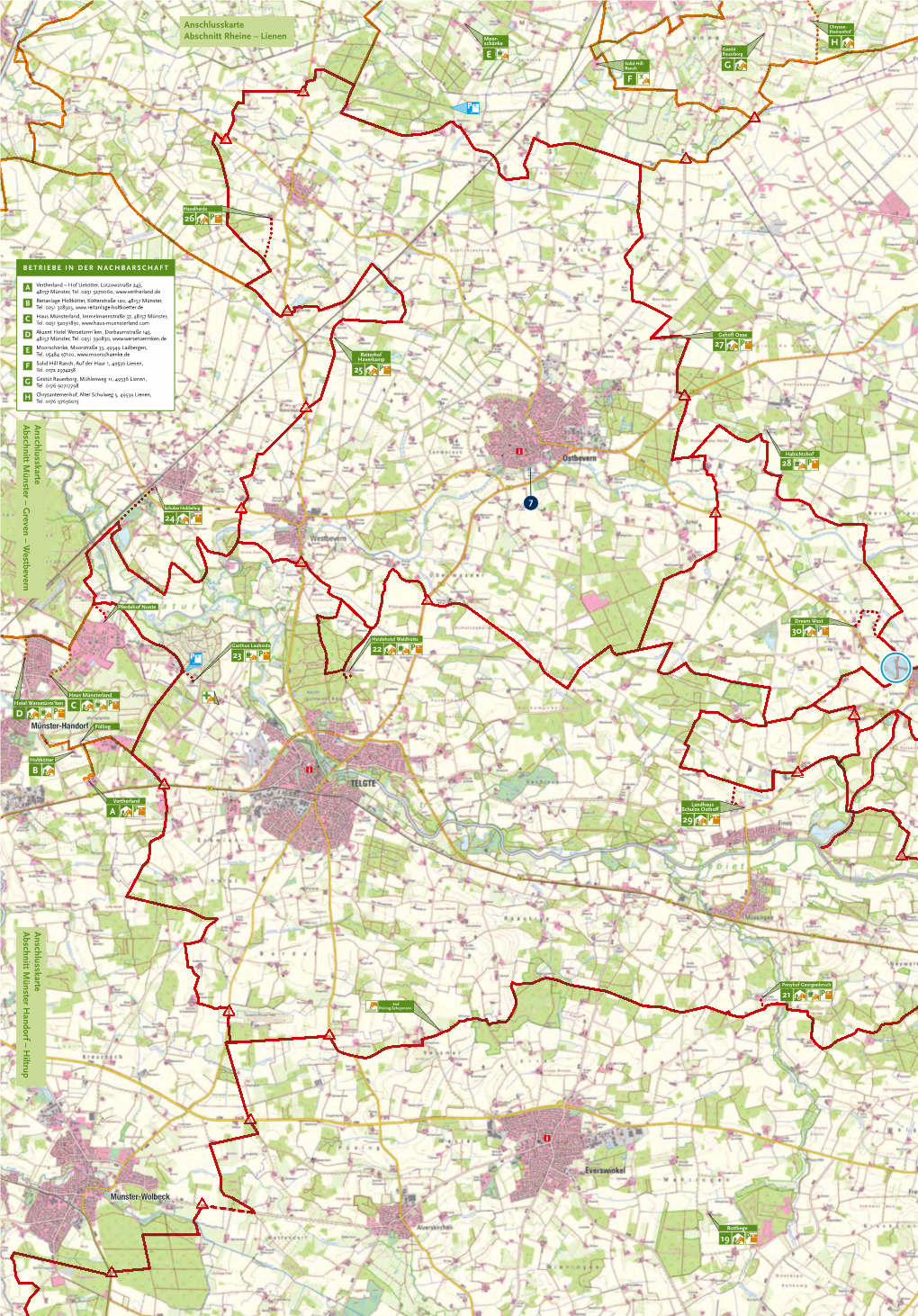 WARENDORFER REITROUTE 1 Km Maßstab 1:40.000 (1 Cm in Der Karte Entspricht 400 M in Der Natur/1 Km = 2,5 Cm)