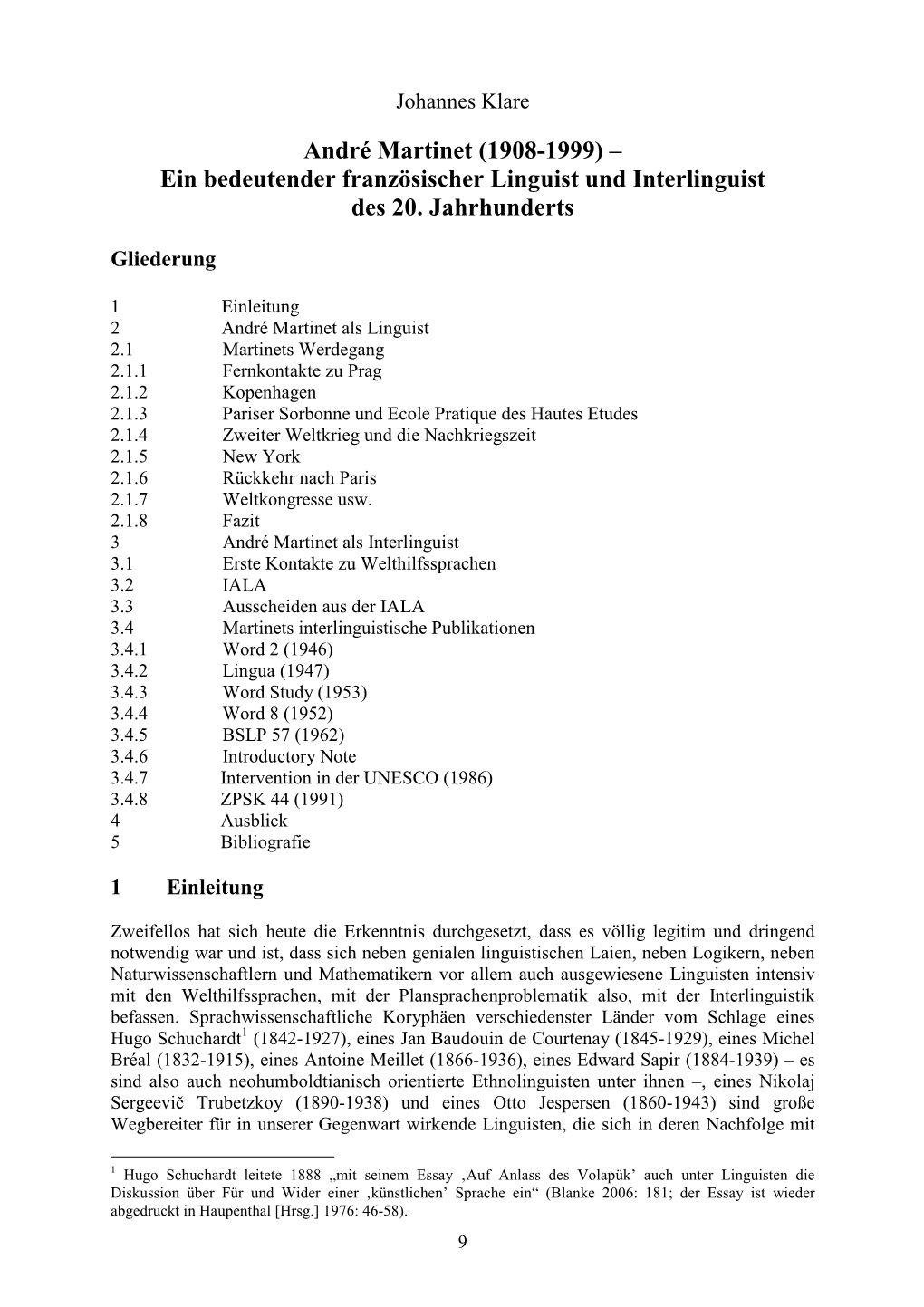 André Martinet (1908-1999) – Ein Bedeutender Französischer Linguist Und Interlinguist Des 20