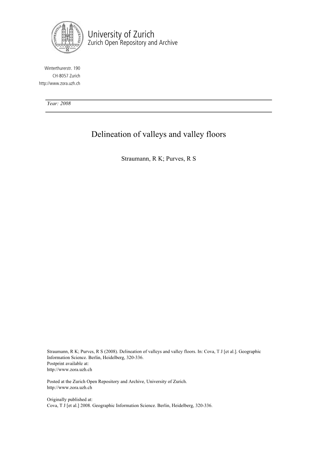 Delineation of Valleys and Valley Floors
