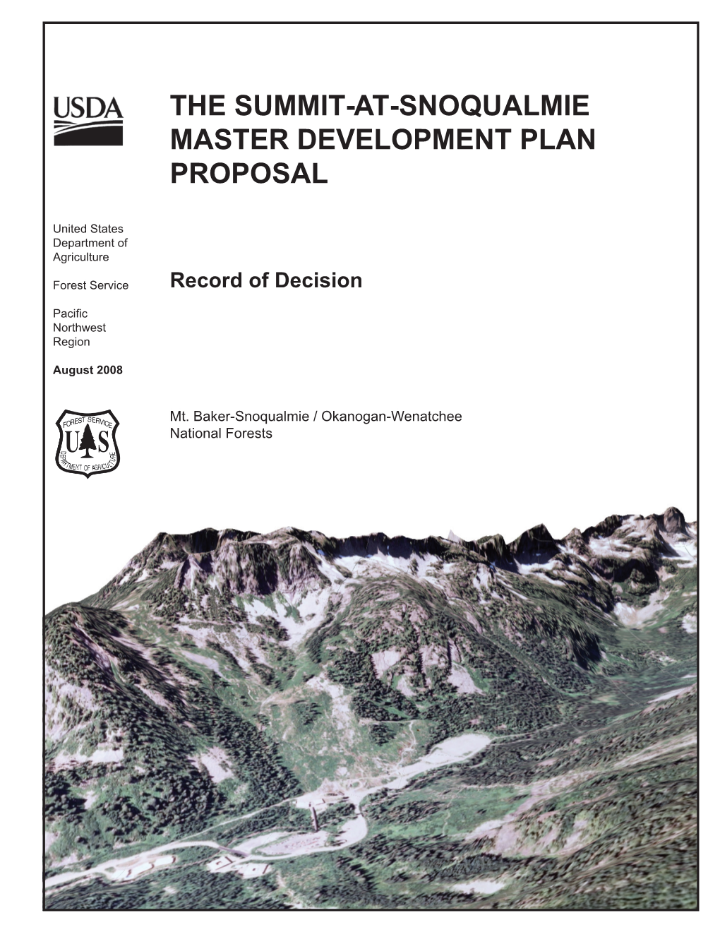 RECORD of DECISION the Summit-At-Snoqualmie Master