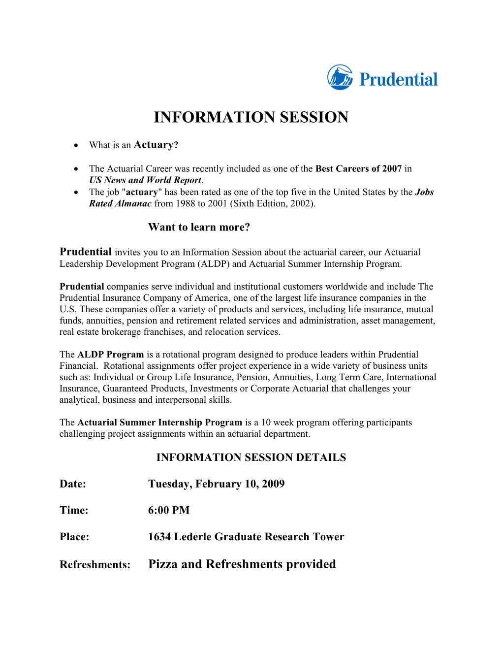 Information Session