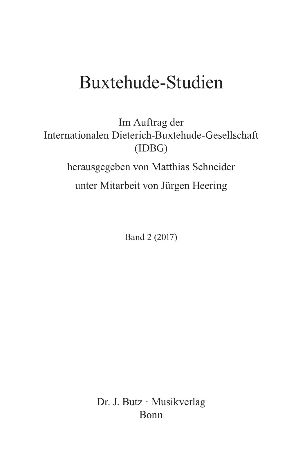 Buxtehude-Studien