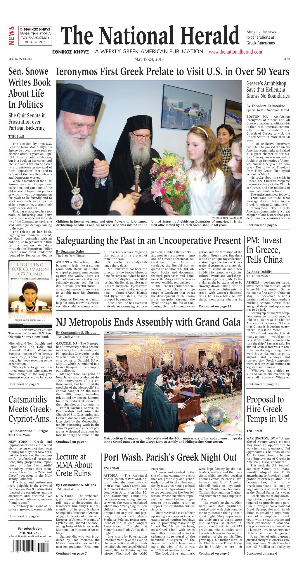 Ieronymos First Greek Prelate to Visit U.S. in Over 50 Years NJ Metropolis