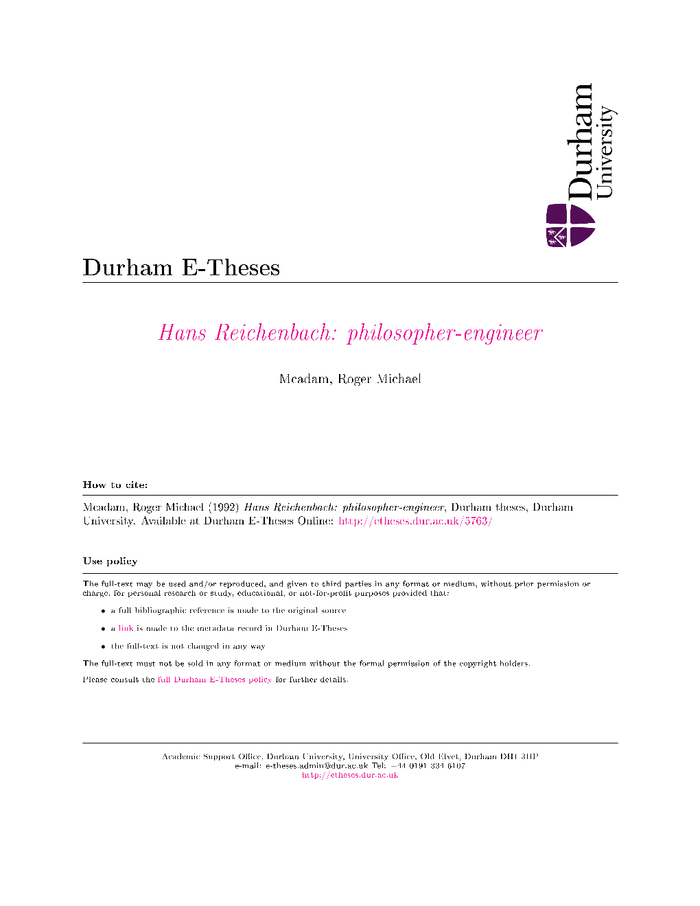 Hans Reichenbach: Philosopher-Engineer