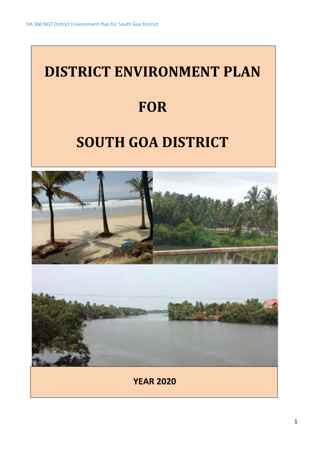 District Environment Plan for South Goa District