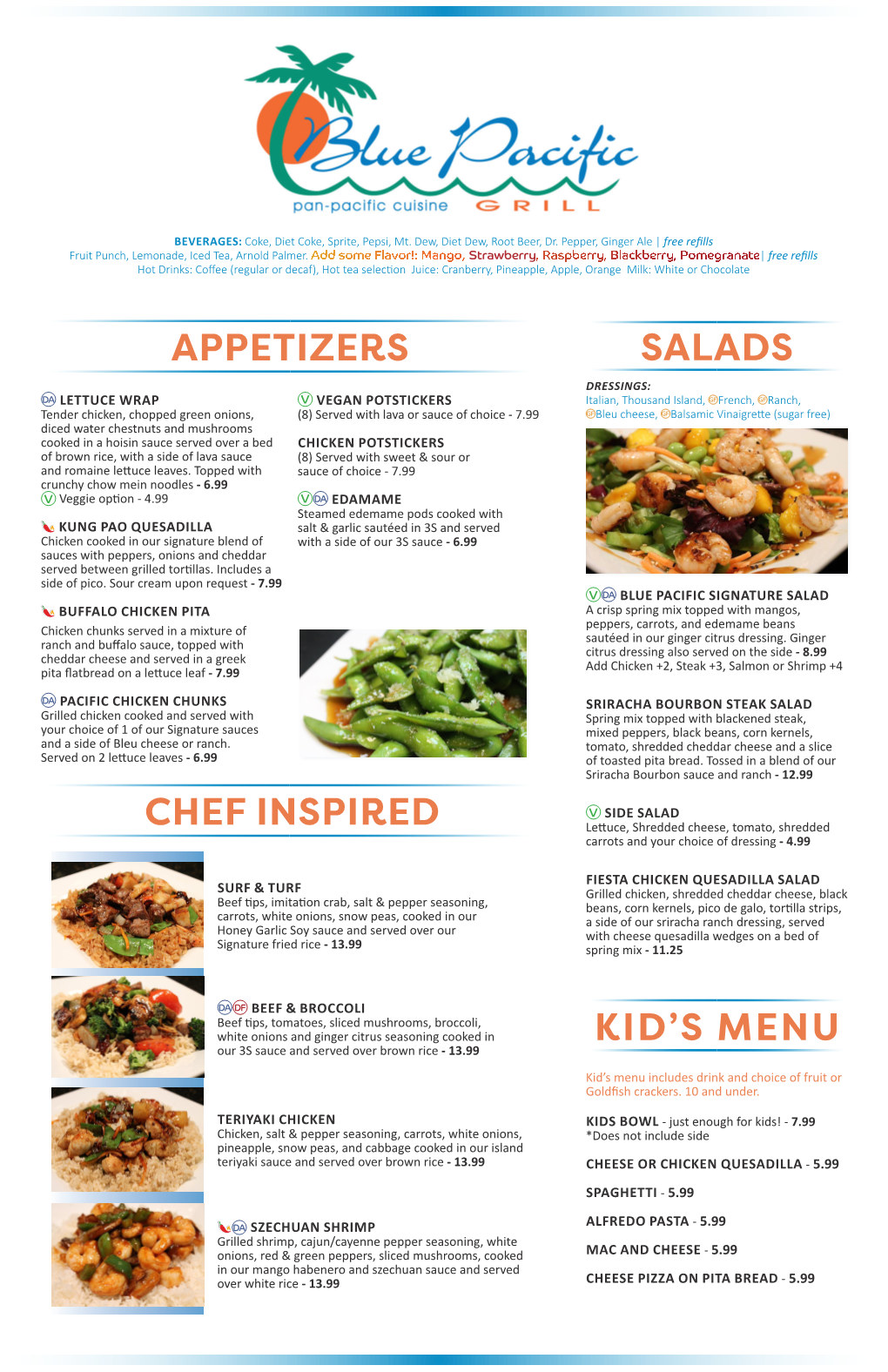 Appetizers Salads Chef Inspired Kid's Menu