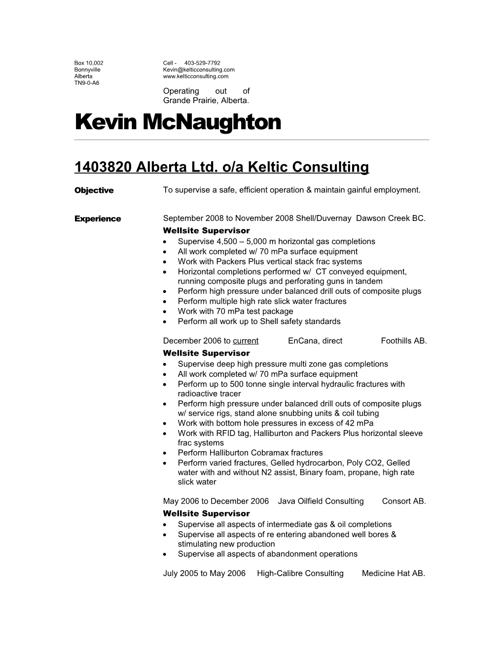 1403820 Alberta Ltd. O/A Keltic Consulting