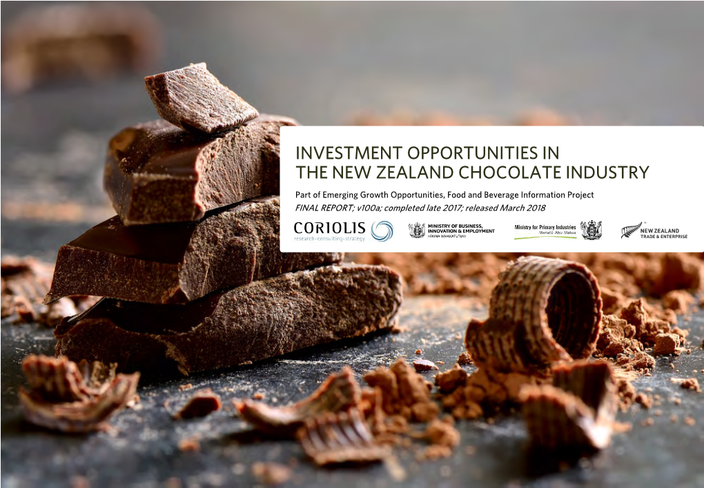 Investment Opportunities in the New Zealand Chocolate Industry 2018