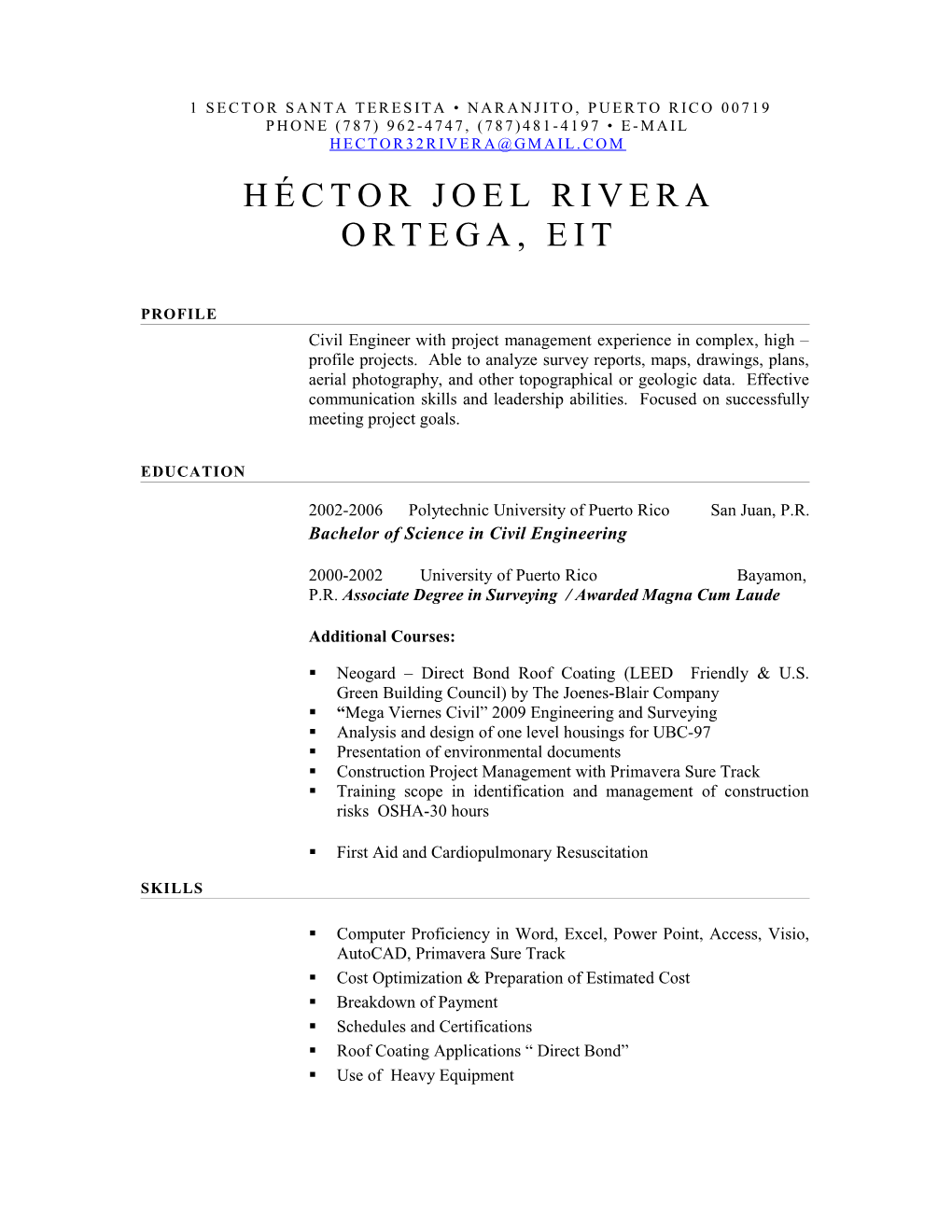 Héctor Joel Rivera Ortega, EIT