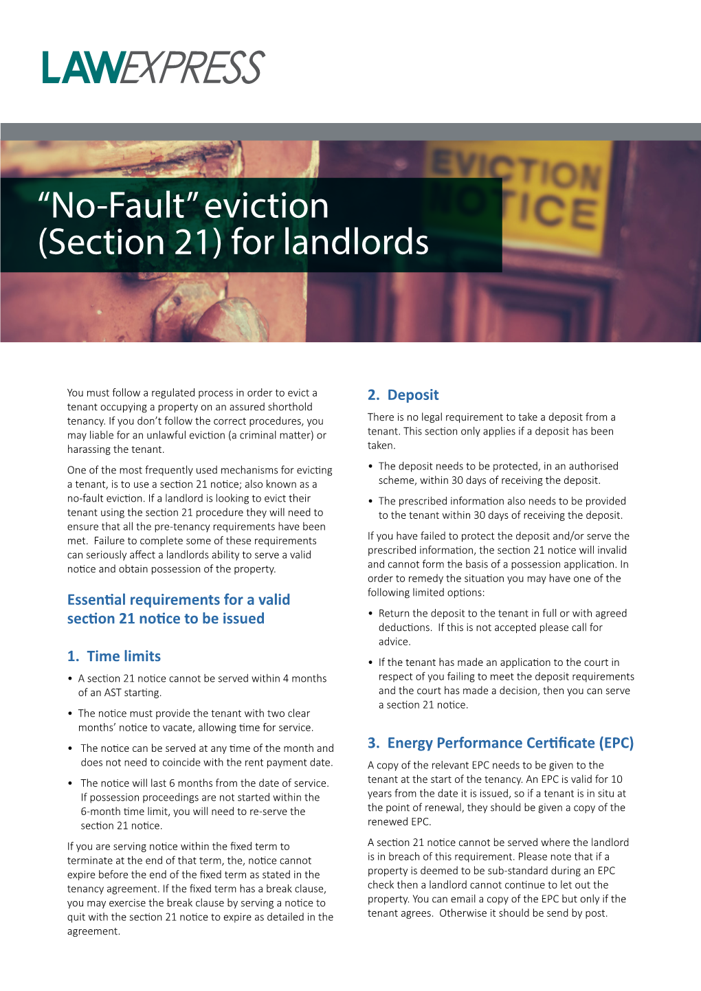 “No-Fault” Eviction (Section 21) for Landlords