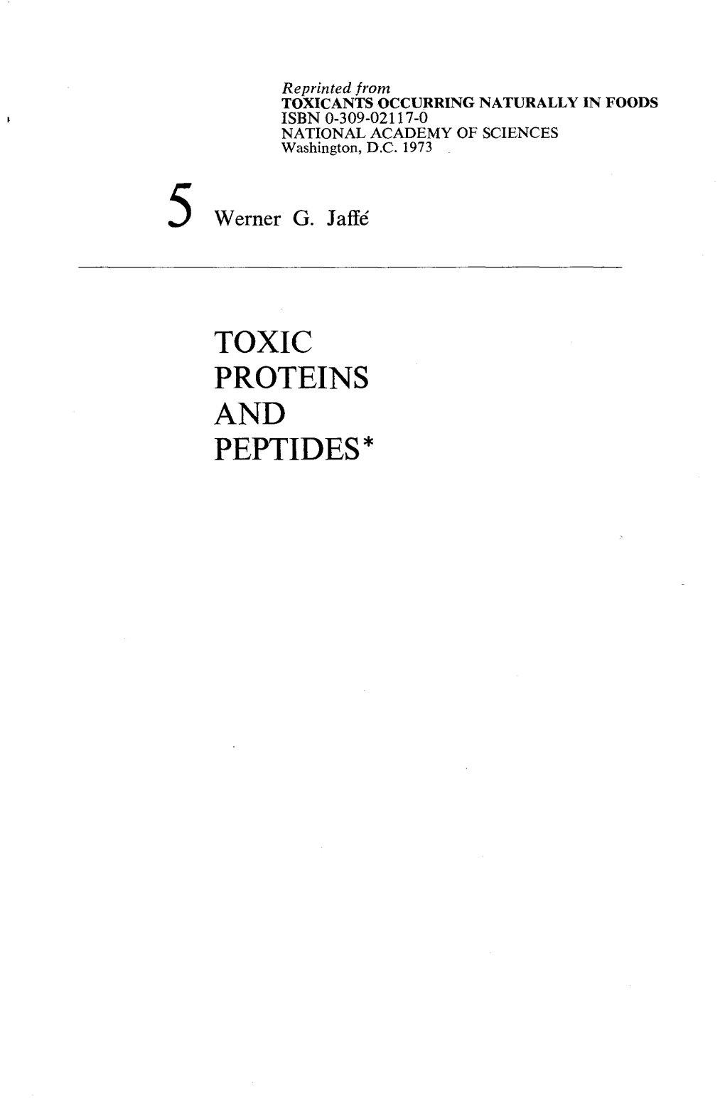 Toxic Proteins Peptides*